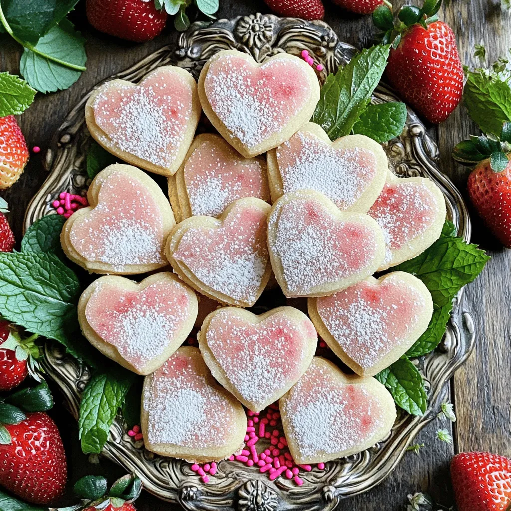Heart-Shaped Strawberry Shortbread Cookies Delightful Treat