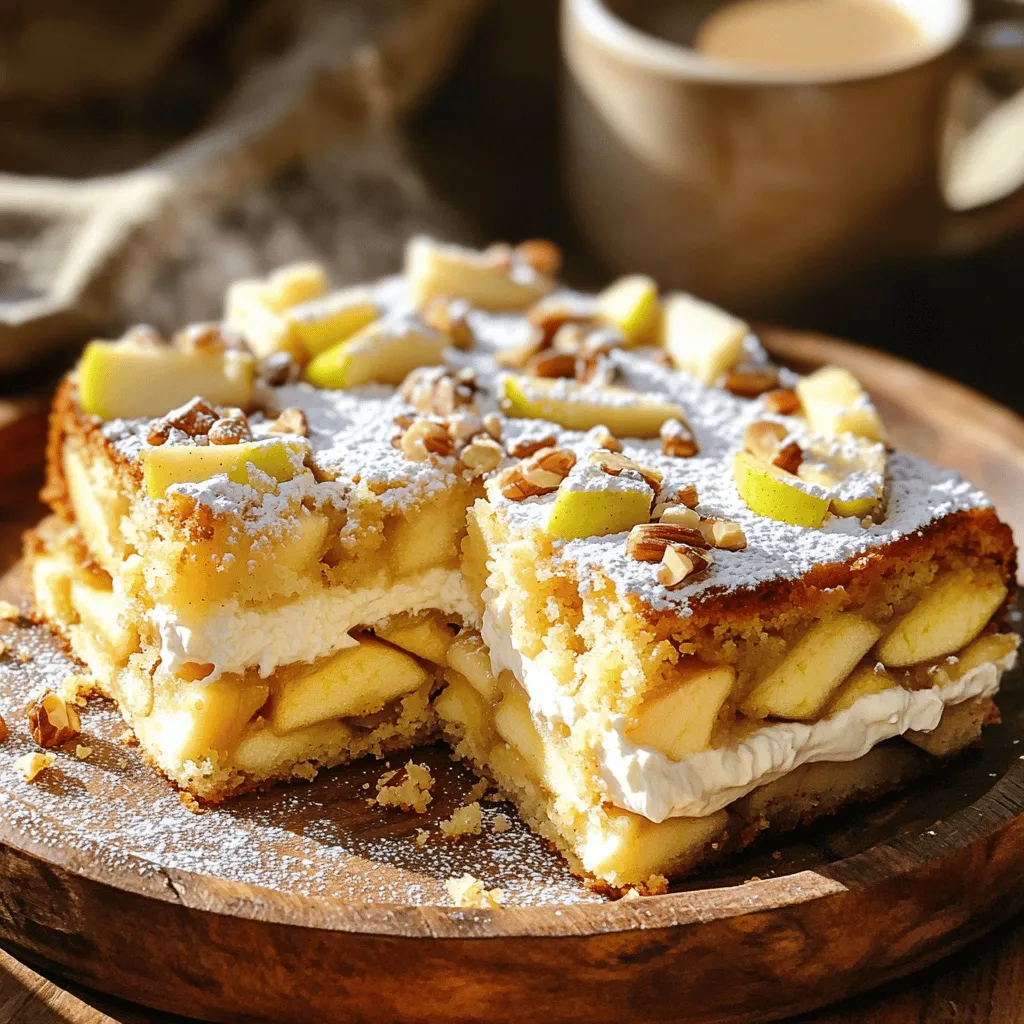 - 2 large apples (preferably Granny Smith) - 1 cup granulated sugar - 1/2 cup brown sugar - 2 cups all-purpose flour - 1 teaspoon baking powder - 1/2 teaspoon baking soda - 1/2 teaspoon salt - 1 teaspoon ground cinnamon - 1/2 teaspoon ground nutmeg - 1/2 cup unsalted butter, softened - 3 large eggs - 1 teaspoon vanilla extract - 8 oz cream cheese, softened - 1/4 cup powdered sugar - 1 tablespoon lemon juice - Optional: Chopped nuts for topping