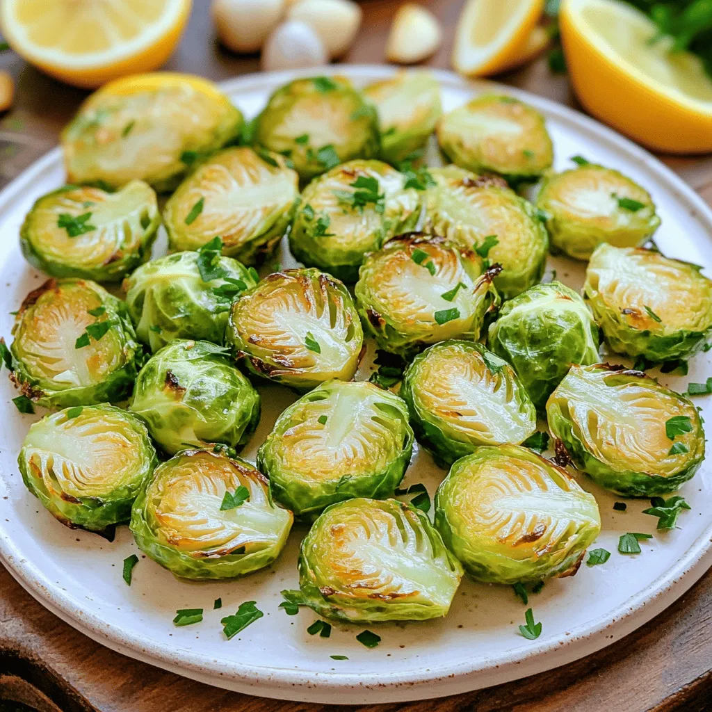 Lemon Garlic Roasted Brussels Sprouts Flavor Burst