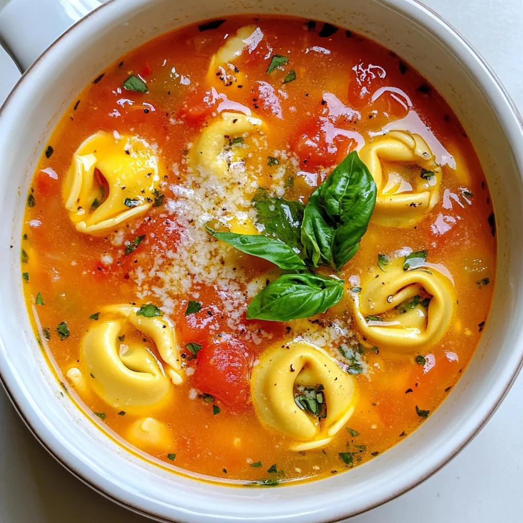 Slow Cooker Tomato Basil Tortellini Soup Delight