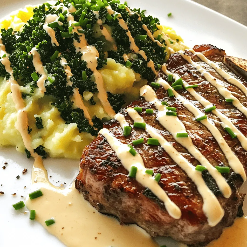 Gaelic Irish Steaks with Whiskey Cream and Colcannon Delight