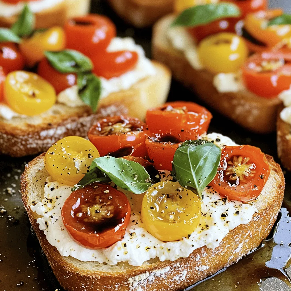 To make a great burrata bruschetta, gather these key items: - 1 loaf of rustic Italian bread (such as ciabatta or baguette) - 2 cups cherry tomatoes, halved - 1 ball of burrata cheese (about 8 oz) - 3 tablespoons balsamic glaze - 2 tablespoons extra virgin olive oil - 1 garlic clove, halved - 1/4 cup fresh basil leaves, chopped - Salt and freshly cracked black pepper to taste