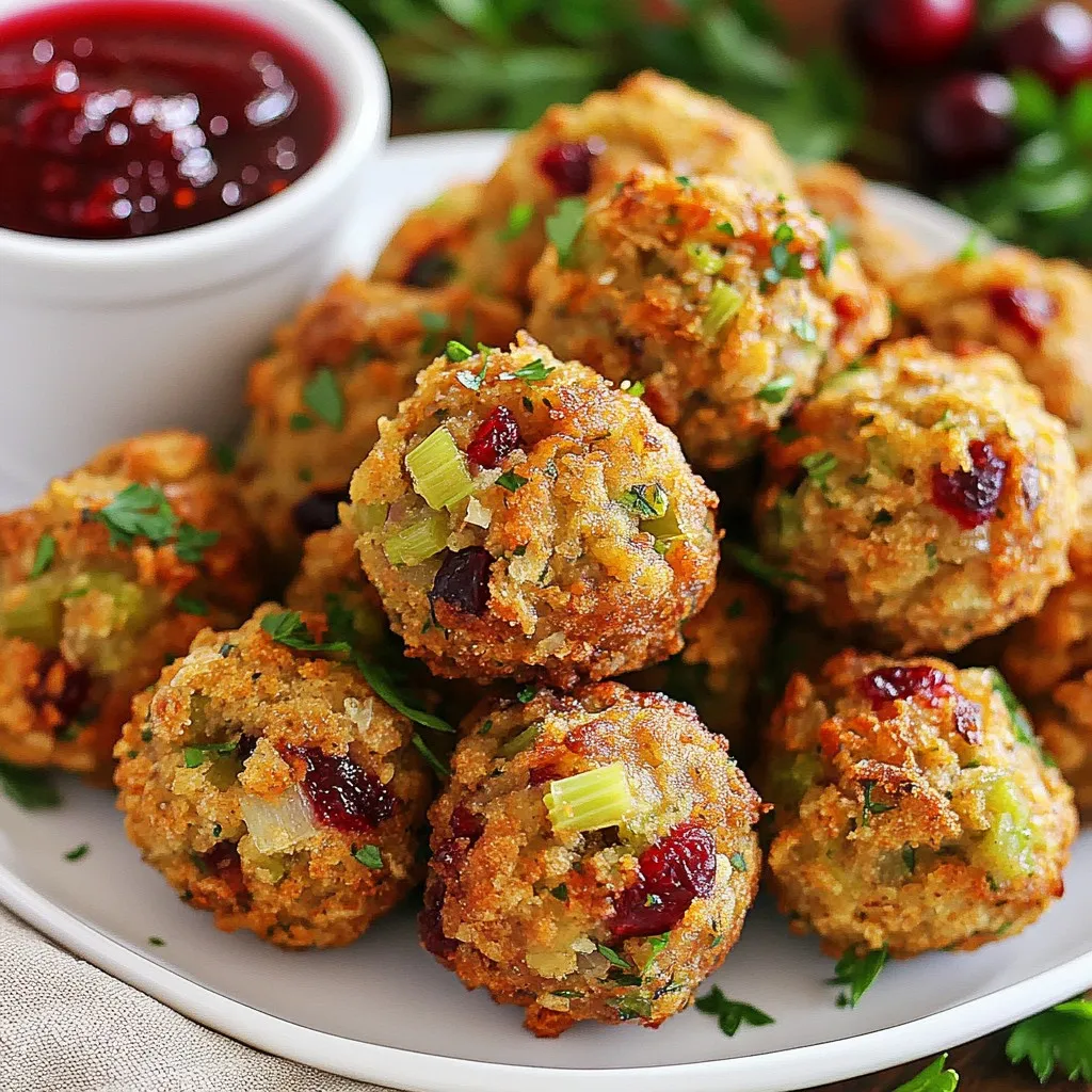 Cranberry Turkey Stuffing Balls Flavorful Holiday Dish