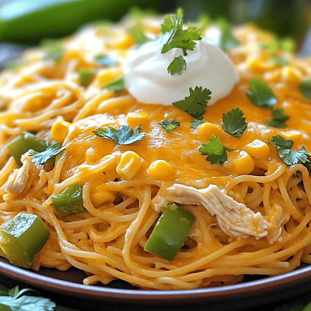 The key ingredients for Monterey chicken spaghetti bake make this dish hearty and flavorful. First, you need 8 ounces of spaghetti. It forms the base of the dish. You will also need 2 cups of cooked chicken, shredded. This adds protein and richness.