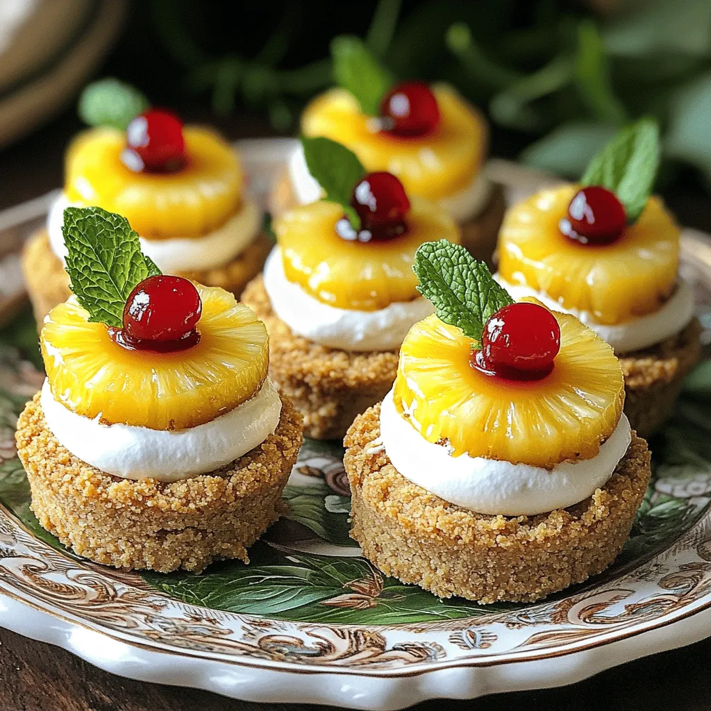 To make these mini pineapple upside-down cheesecakes, you will need: