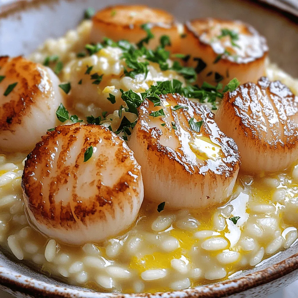 Parmesan Risotto with Lemon Butter Scallops Delight