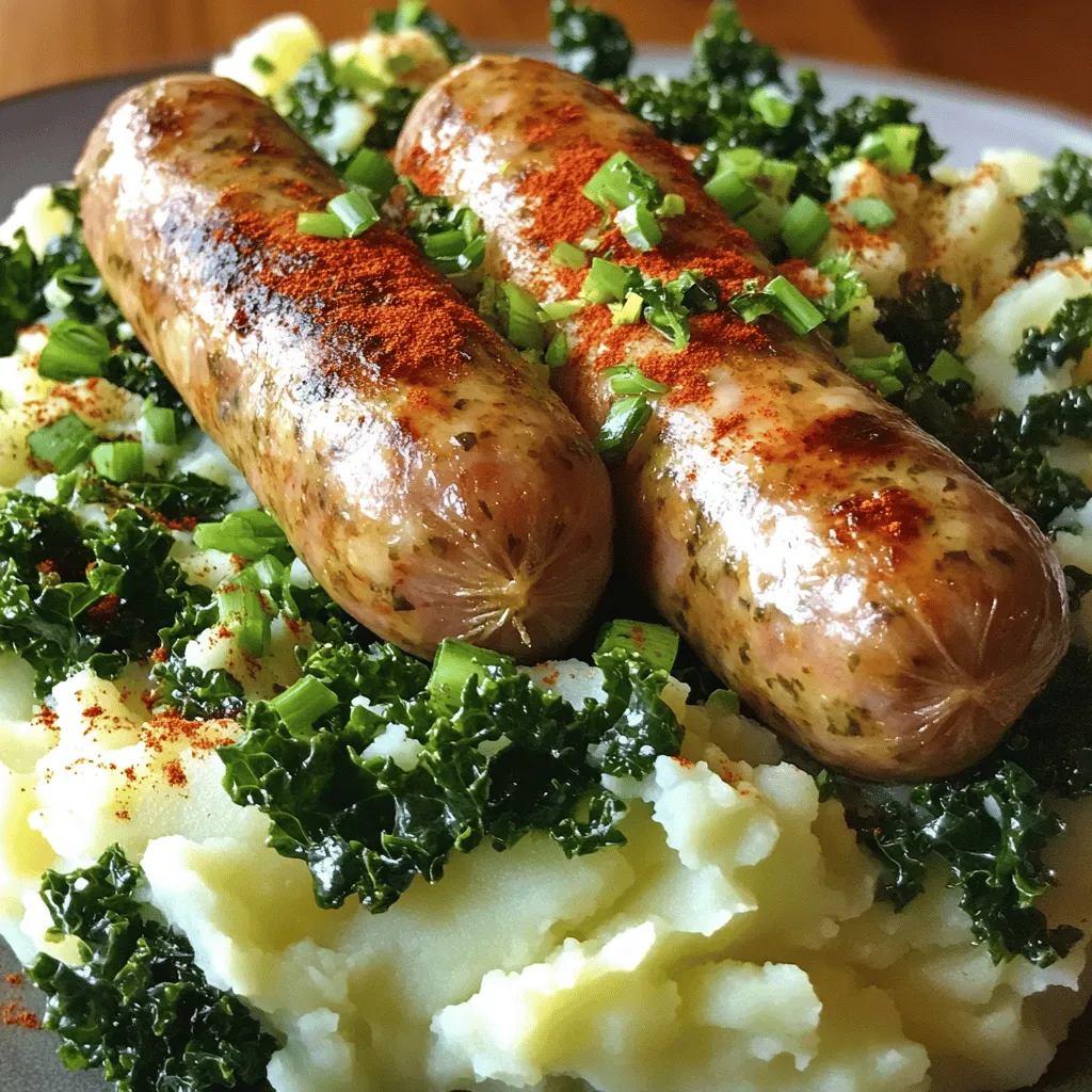 Irish Bangers and Colcannon Mash Tasty Comfort Dish