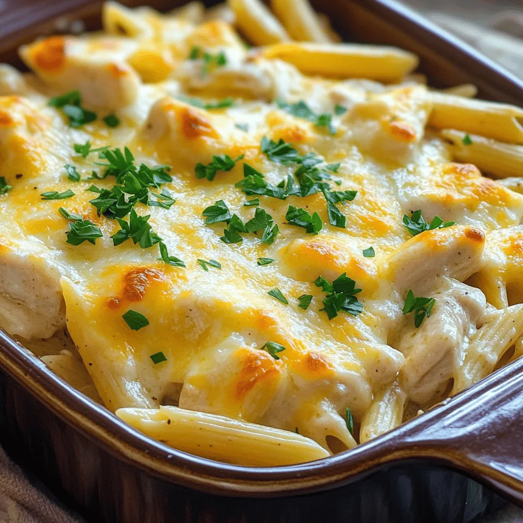 Cheesy Garlic Parmesan Chicken Pasta Bake Delight