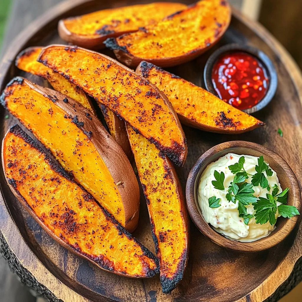 Air Fryer Sweet Potato Wedges with Spicy Aioli Treat