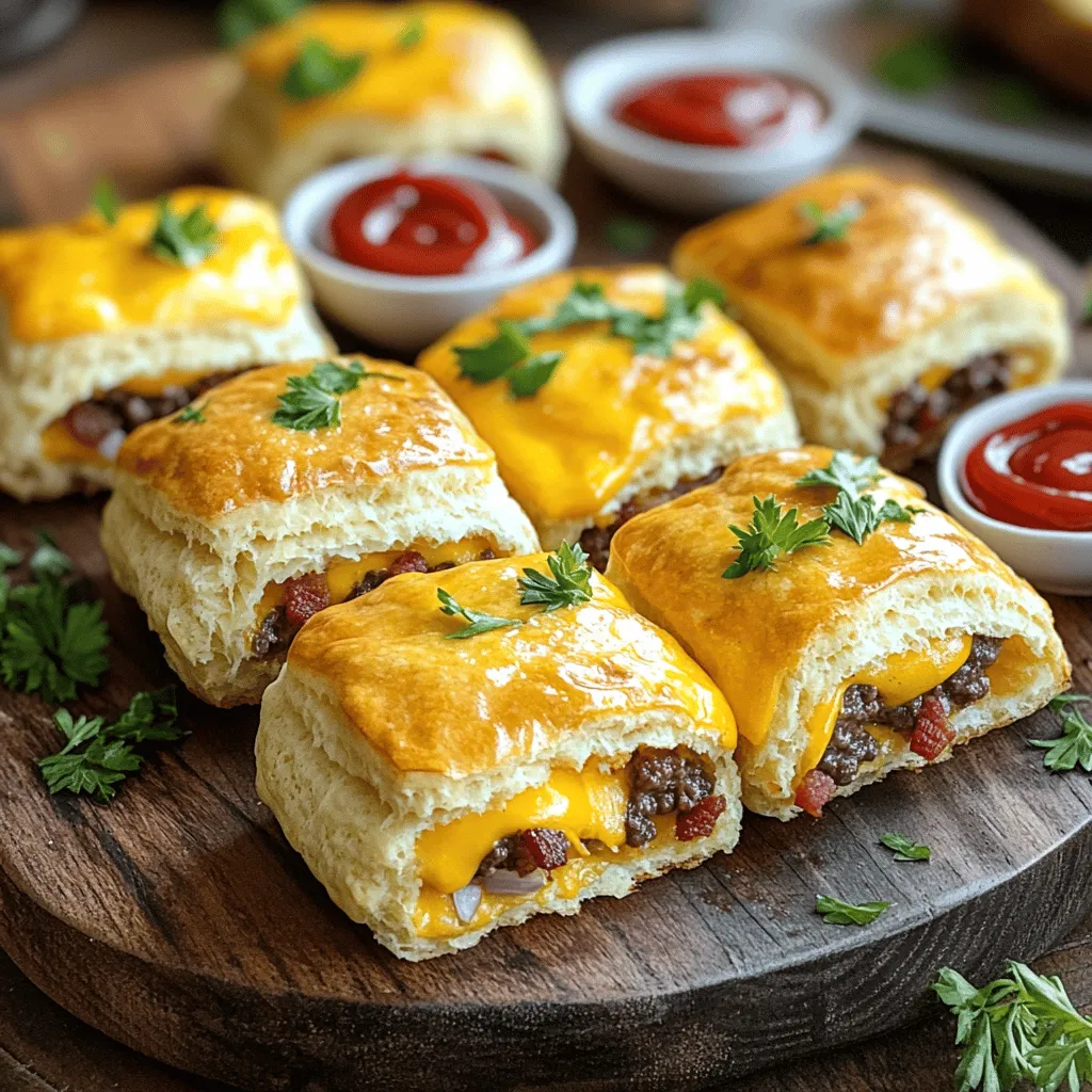 Beef bacon cheeseburger bombs are tasty little pockets filled with savory goodness. These delicious bites combine ground beef, crispy bacon, and melted cheese, all wrapped in fluffy biscuit dough. They make a fun twist on classic cheeseburgers. Everyone loves a good cheeseburger, and these bombs pack all the flavor into a simple, handheld snack.