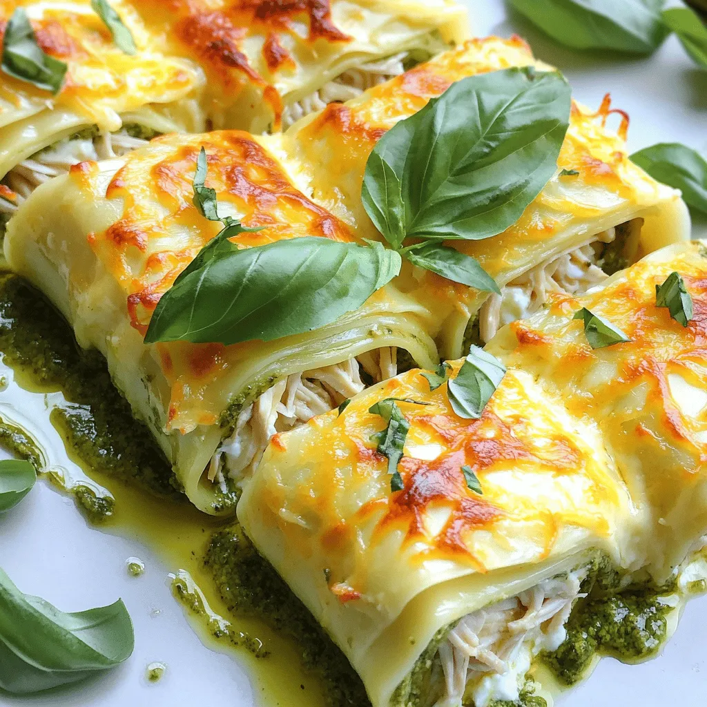 Creamy Chicken Pesto Lasagna Roll Ups Delightful Treat