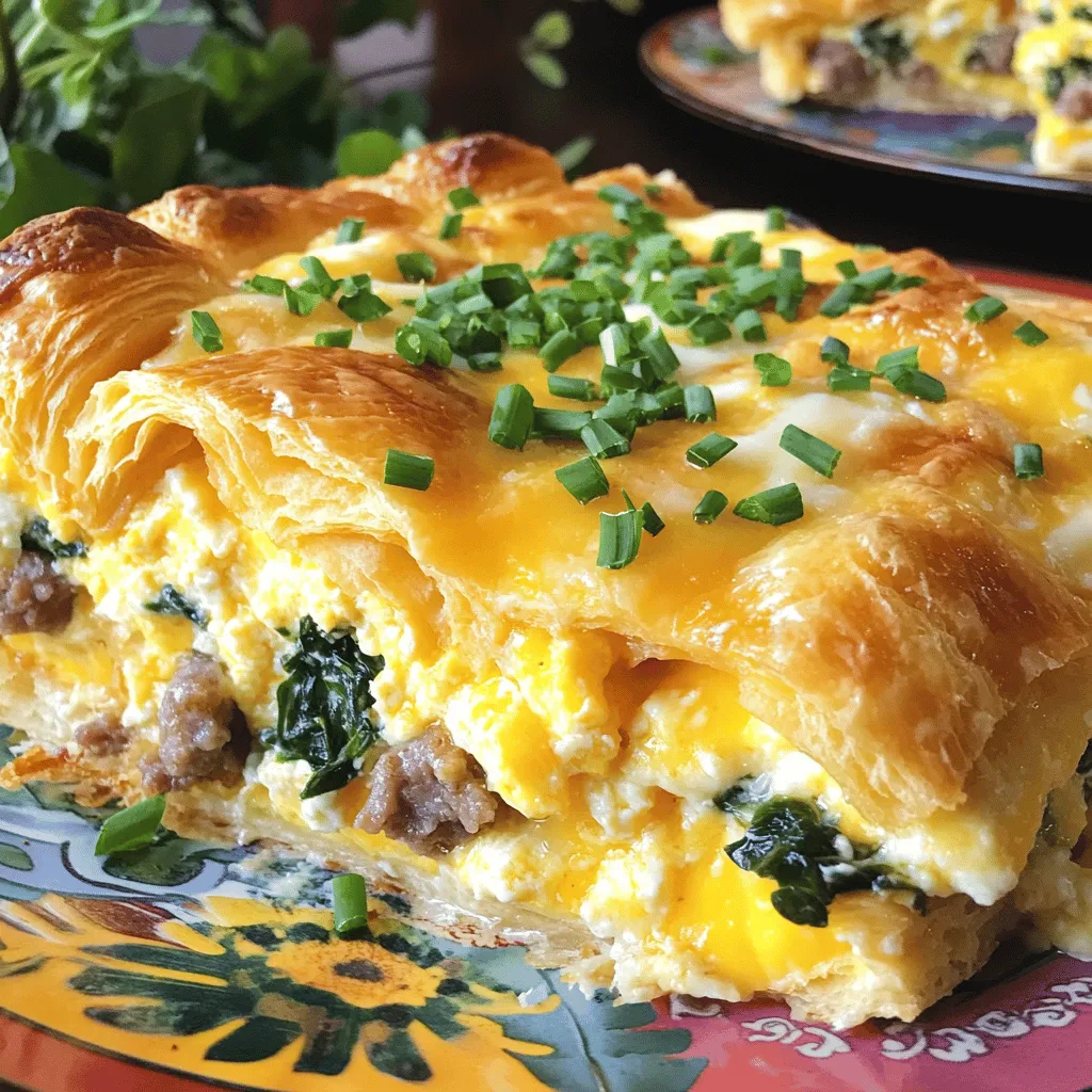 This cheesy croissant breakfast casserole is a tasty way to start your day. It combines flaky croissants, eggs, and cheese. Each bite is creamy and full of flavor. You can enjoy it on special mornings or any day you crave comfort food.