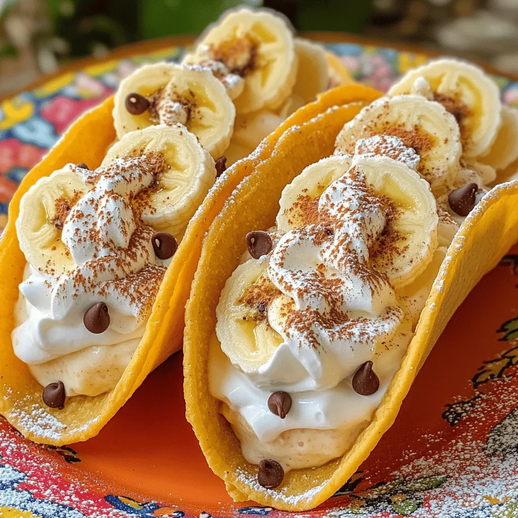 Banana pudding tacos are a fun twist on two classic desserts. They combine the creamy goodness of banana pudding with the fun shape of tacos. You get a sweet treat that is both crunchy and smooth.