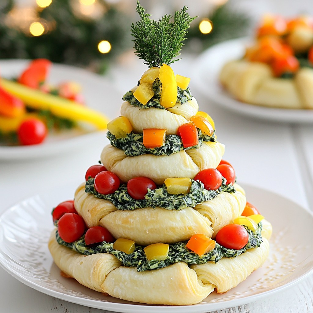 Mini Spinach Dip Crescent Trees Easy Holiday Treat