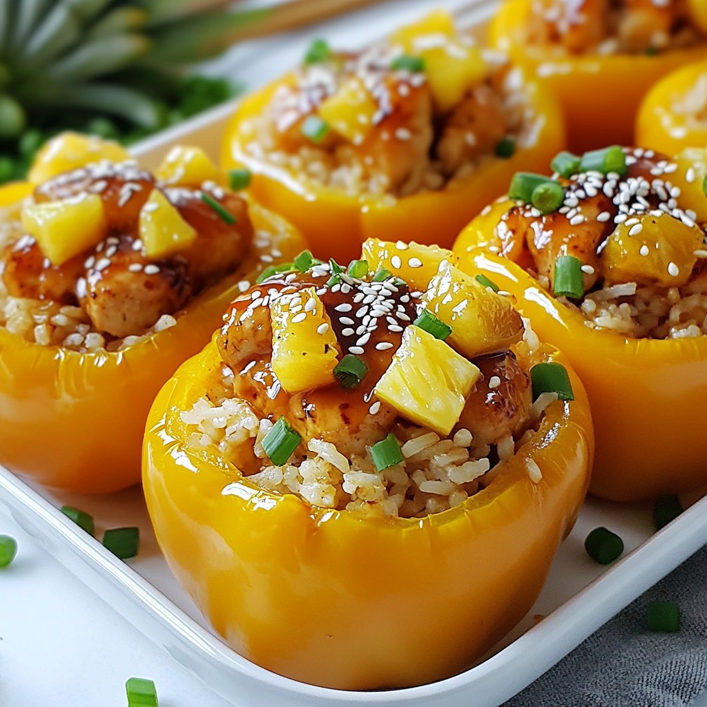 Teriyaki Pineapple Chicken Stuffed Peppers Delight