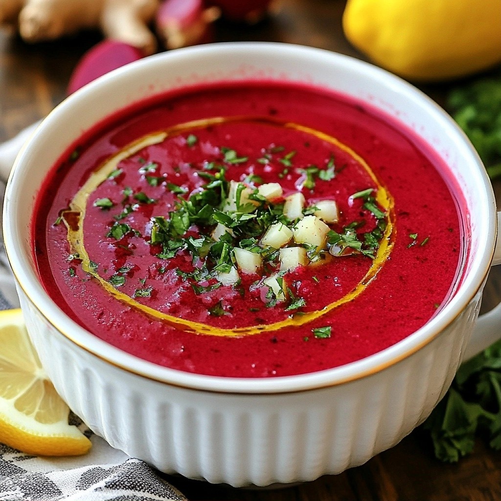 Detox Beet and Ginger Broth Healthy Refreshing Recipe