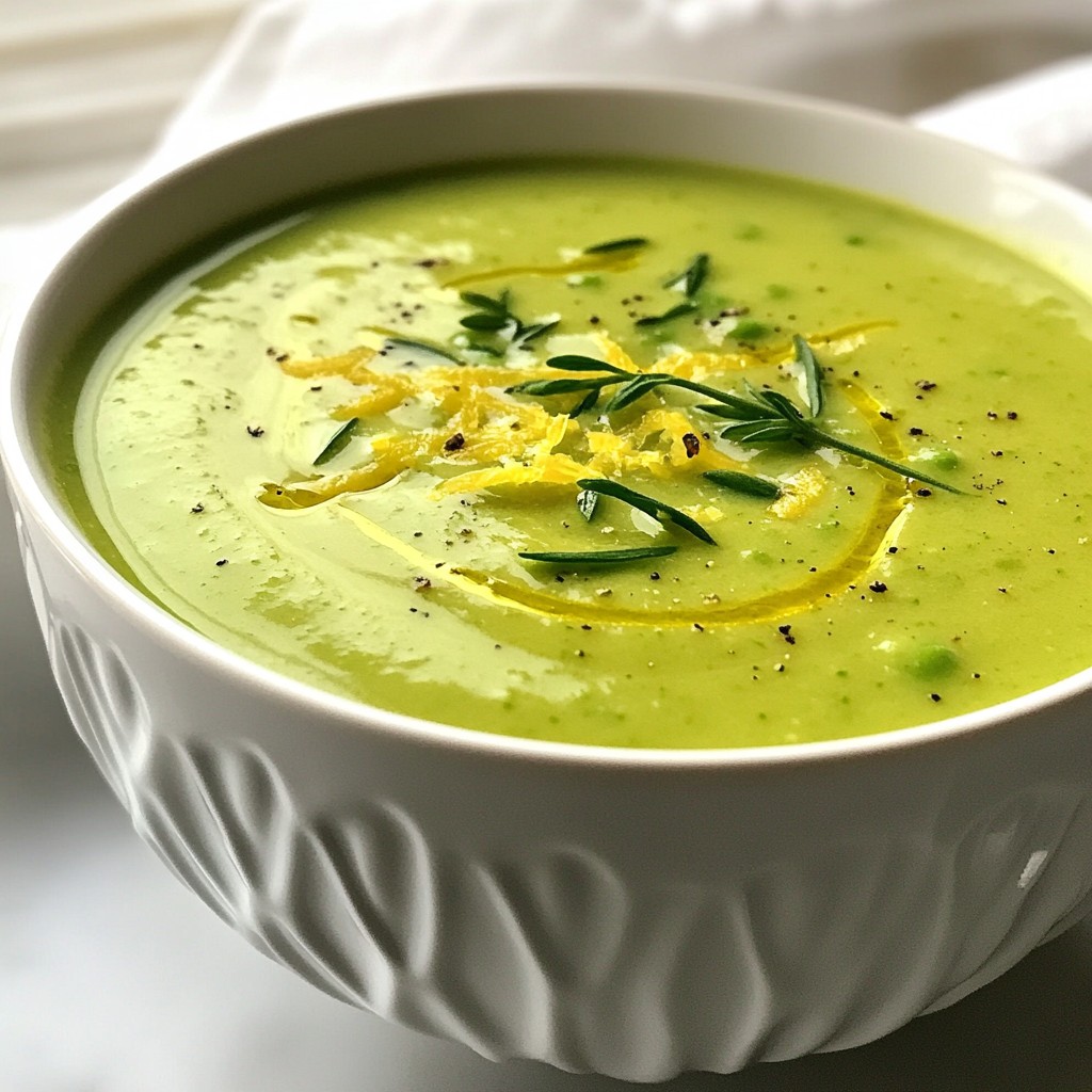 Creamy Soup Sweet Pea and Tarragon Bisque Delight