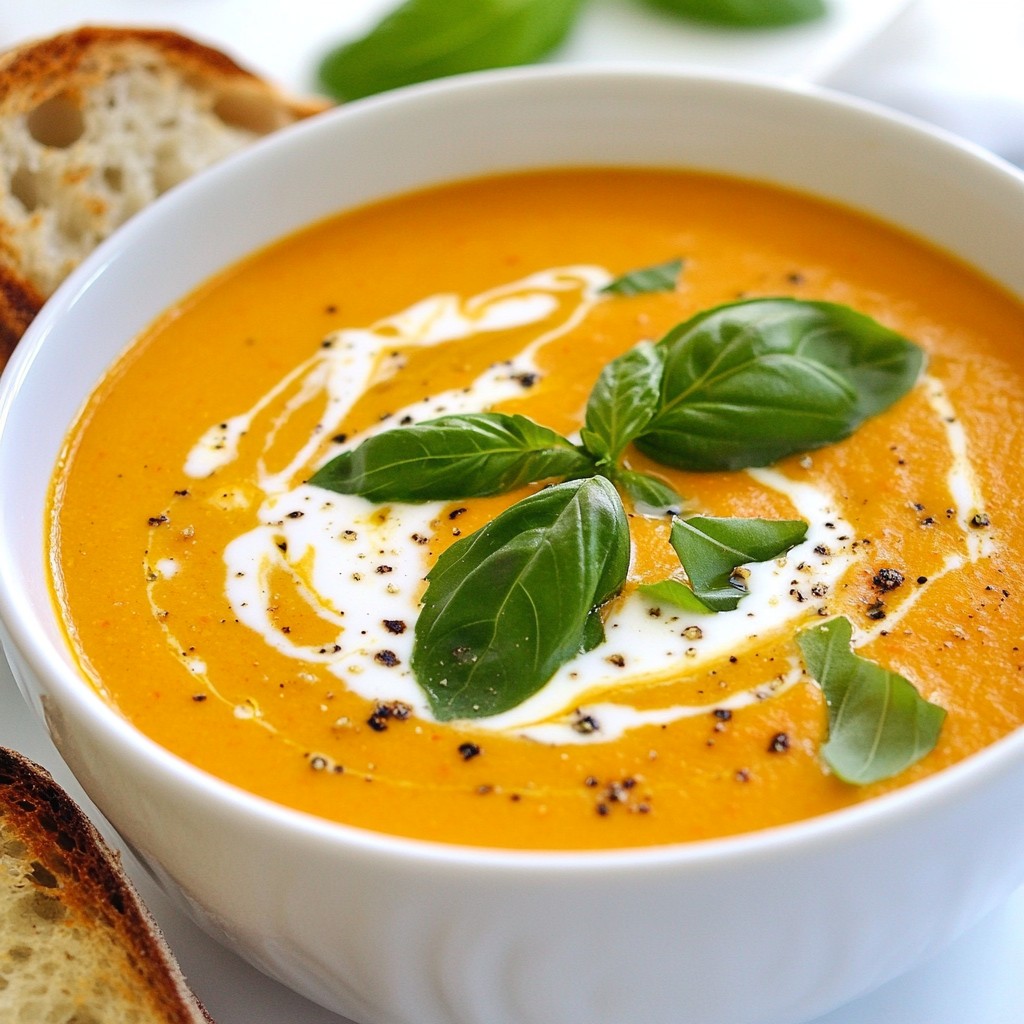 Creamy Soup Roasted Red Pepper and Tomato Bisque Recipe