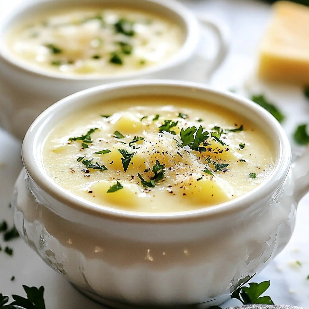 Creamy Soup Garlic Parmesan Potato Bisque Recipe