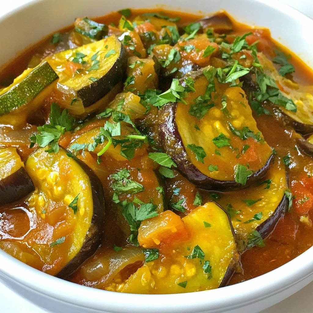Hearty Eggplant and Zucchini Stew with Herbs Delight