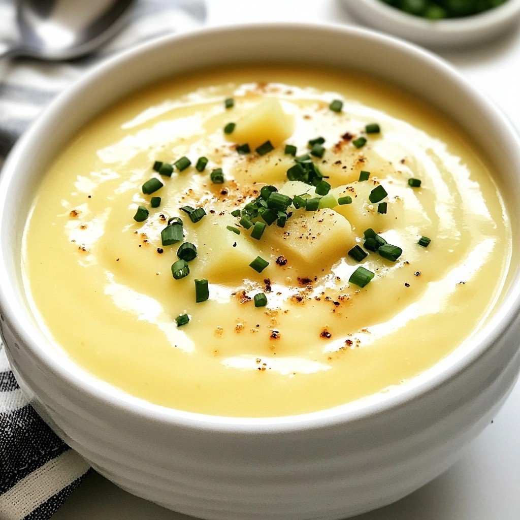Silky Creamy Soup with Roasted Garlic and Potato Delight