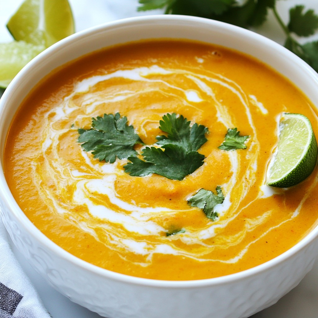 Creamy Carrot Ginger Soup with Coconut Delight