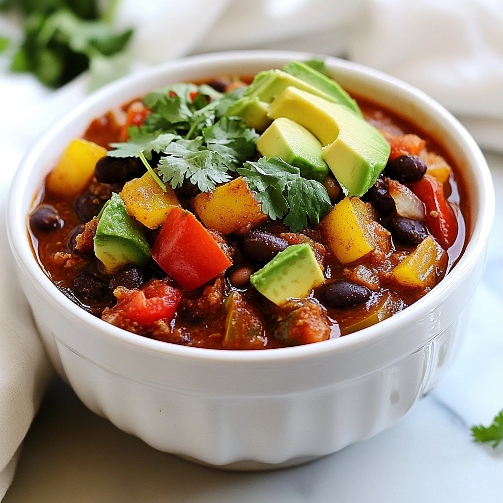 Hearty Three-Pepper Black Bean Chili Flavorful Meal