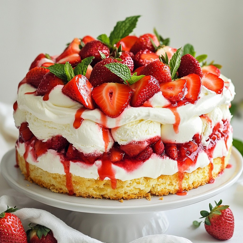 Strawberry Shortcake Ice Cream Cake Simple and Delightful