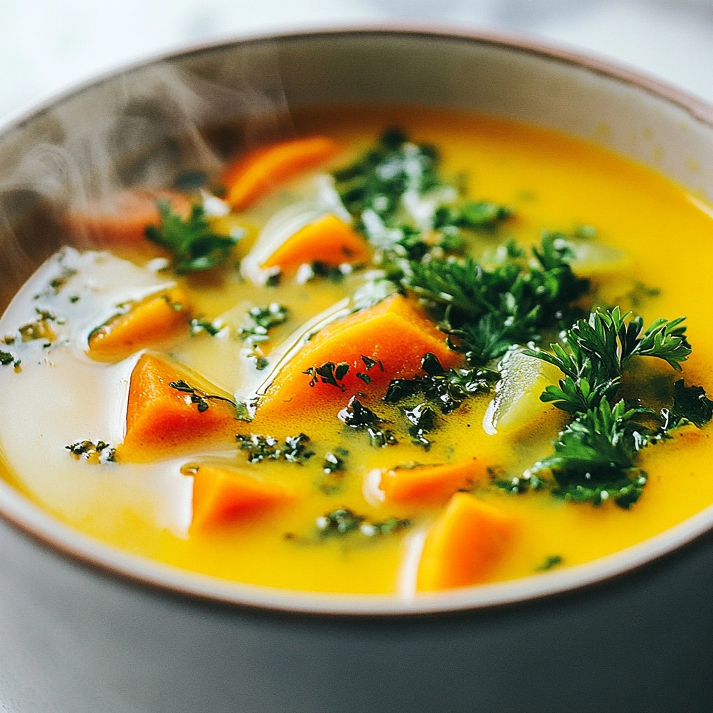 Turmeric Ginger Vegetable Broth for Wellness Boost