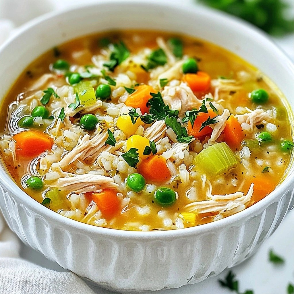 Chicken and Rice Soup with Vegetables Hearty Comfort