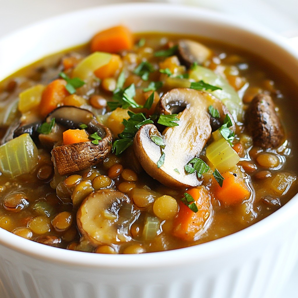 Hearty Mushroom and Lentil Stew with Herbs Delight
