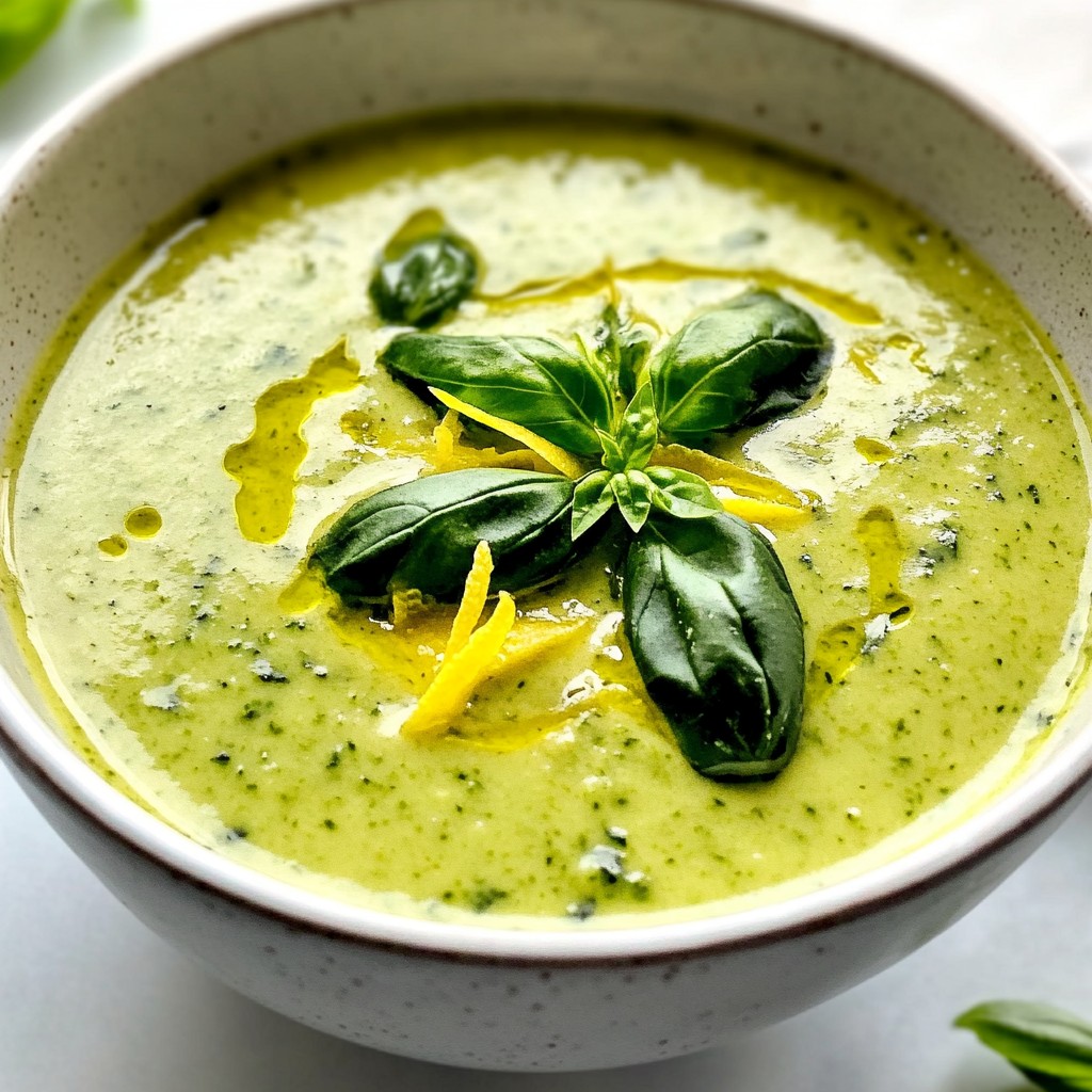 Creamy Soup Zucchini and Basil Velouté Delight