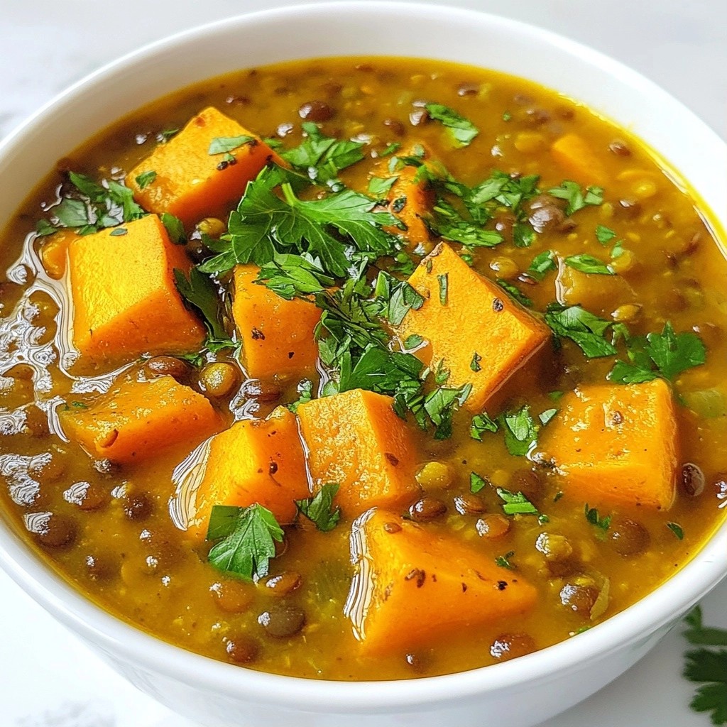 Healthy Sweet Potato and Lentil Soup Delight