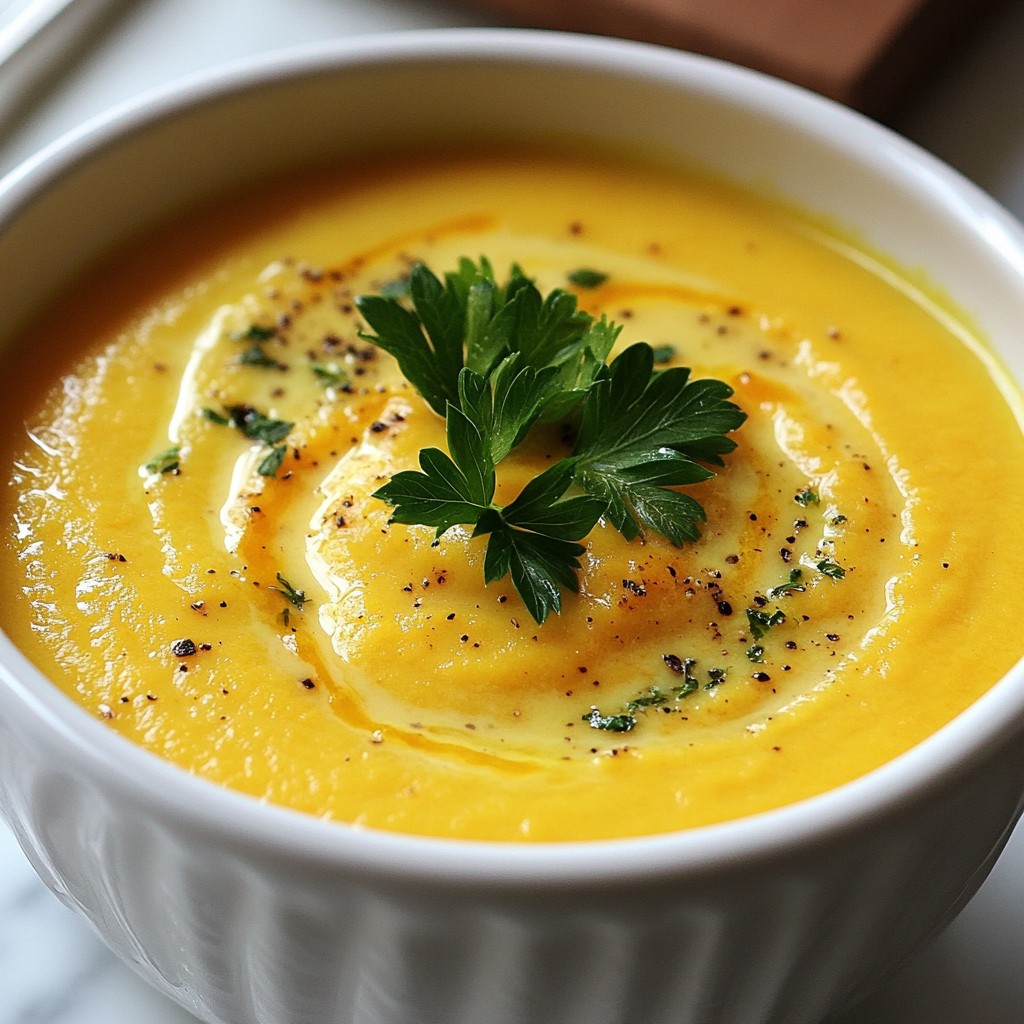 Creamy Soup Carrot and Orange Zest Velouté Delight