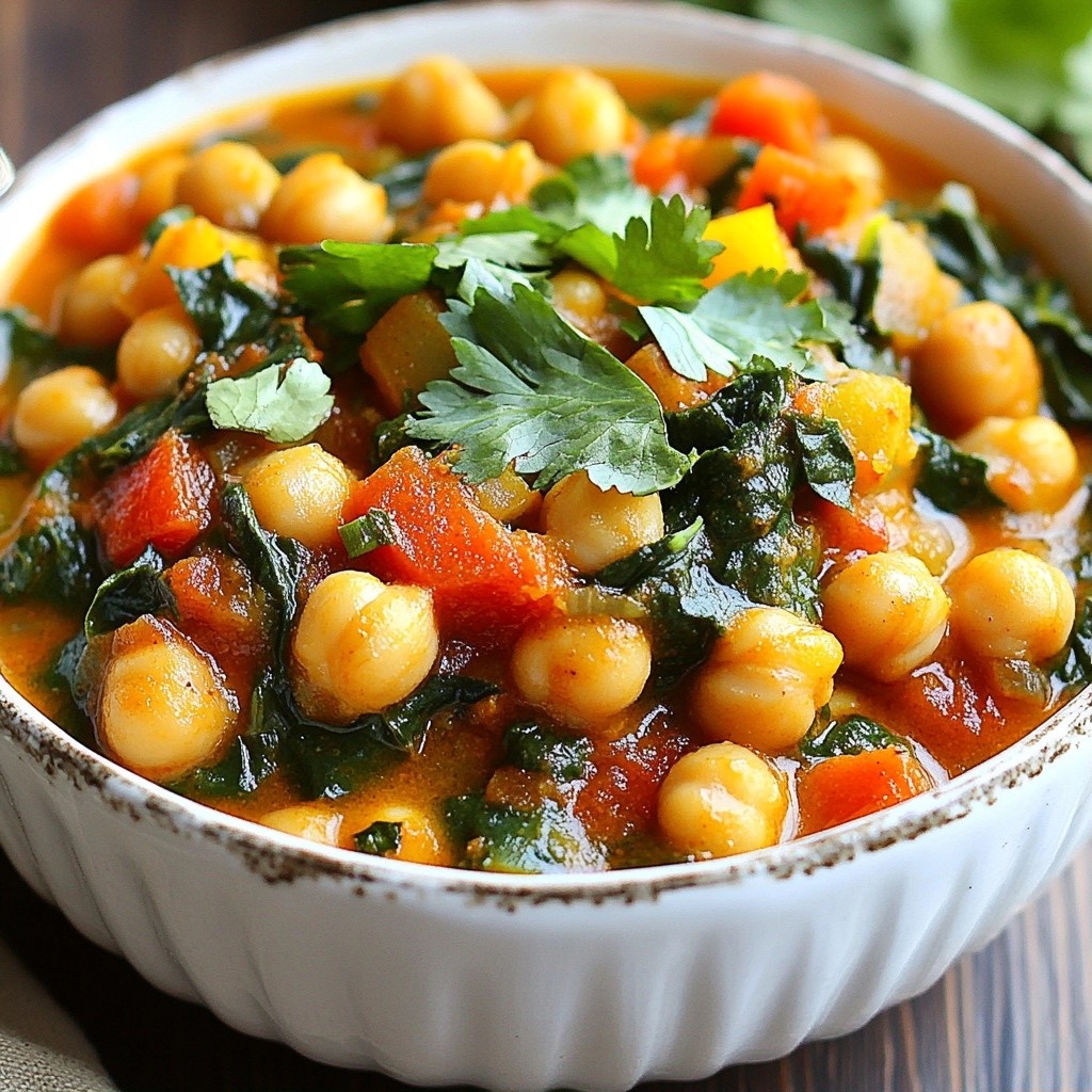 Hearty Chickpea and Spinach Stew with Cumin Delight