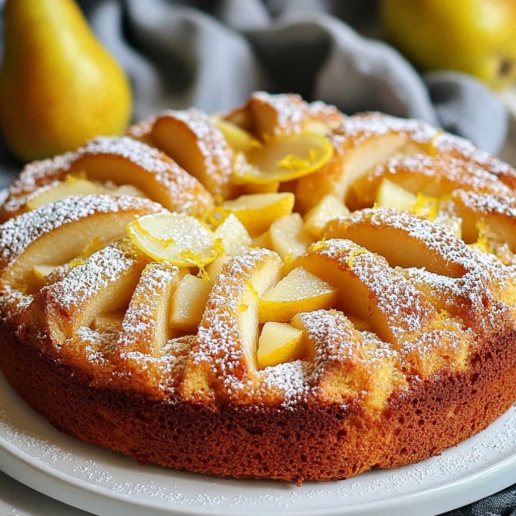 Italian Yogurt Pear Cake Simple and Moist Delight