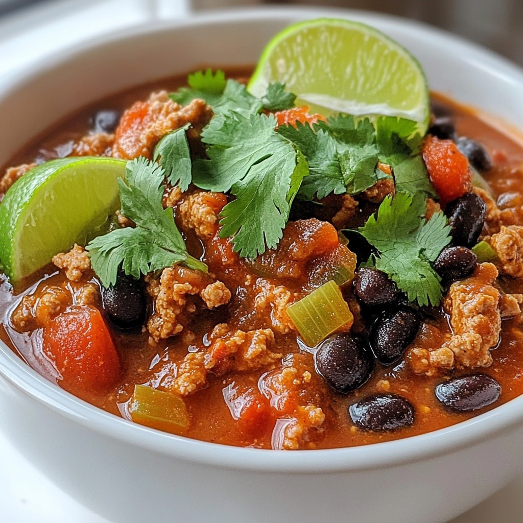 Spicy Black Bean and Turkey Chili Flavorful Delight