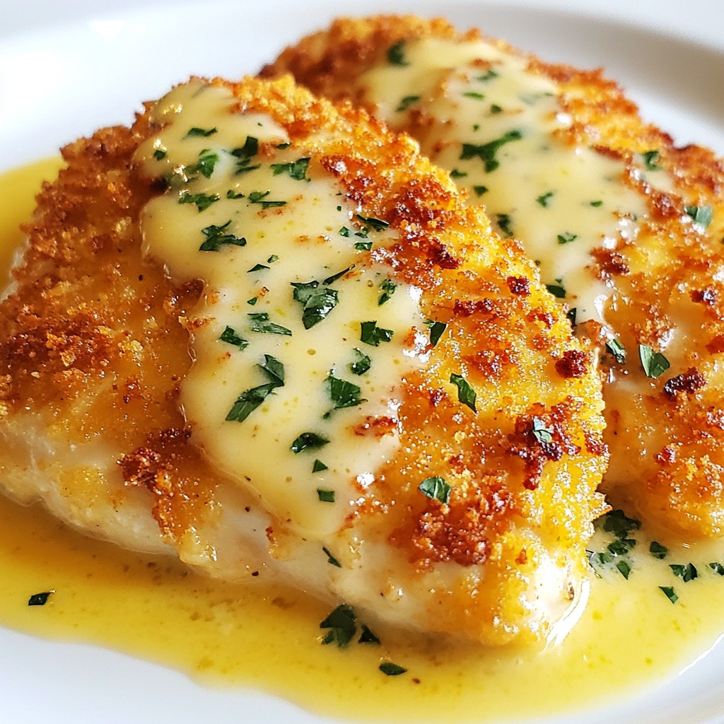 Crispy Parmesan Chicken with Garlic Cream Sauce Delight