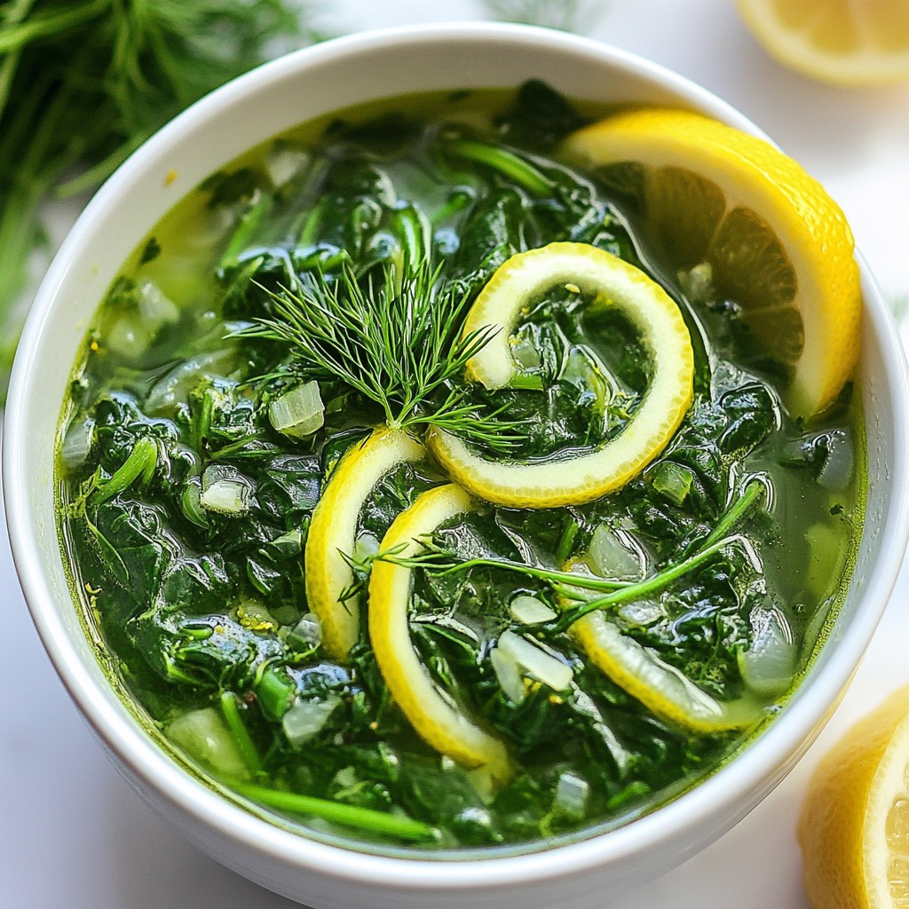 Detox Spinach and Lemon Broth with Herbs Recipe