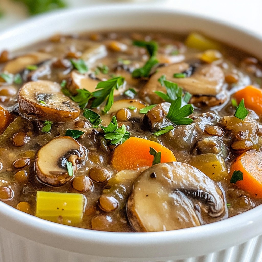 Hearty Mushroom and Lentil Stew with Herbs Recipe