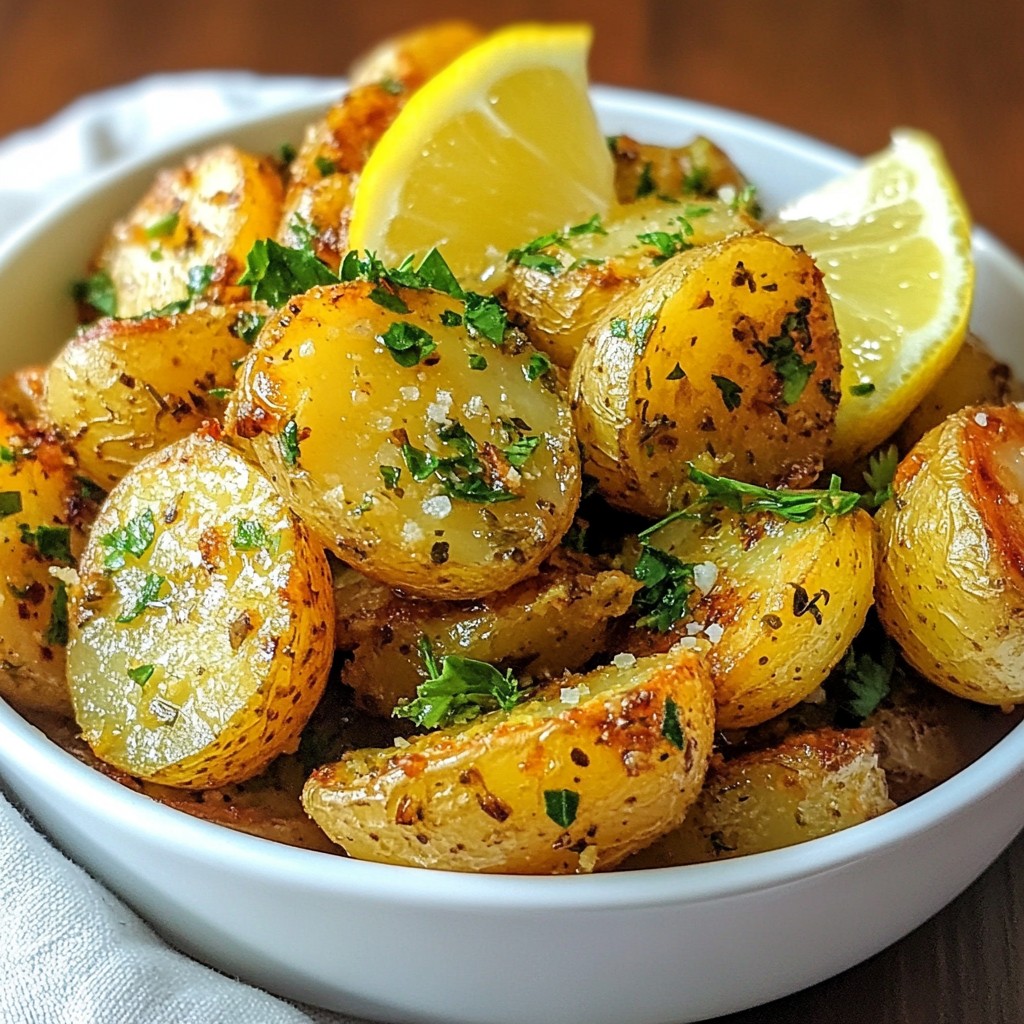 Crispy Greek Lemon Garlic Potatoes Easy and Flavorful