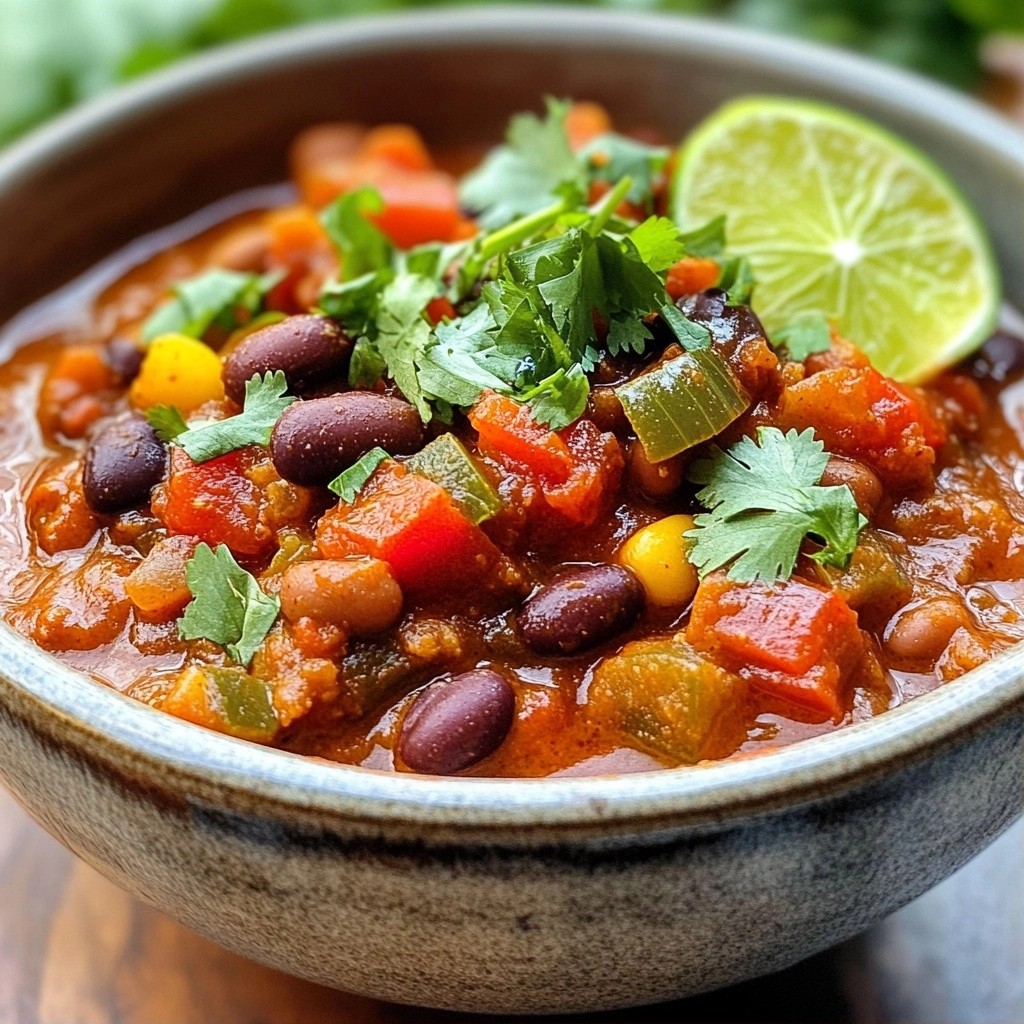 Spicy Roasted Red Pepper and Bean Chili Recipe