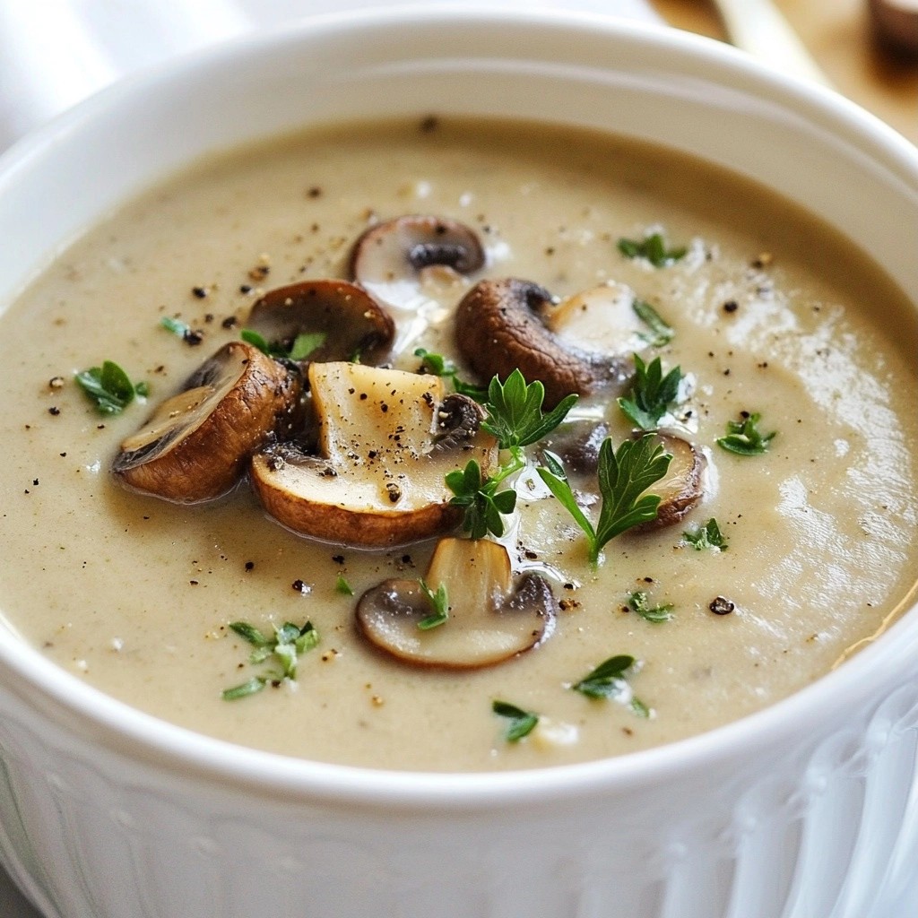 Silky Mushroom and Thyme Soup Creamy and Flavorful Dish