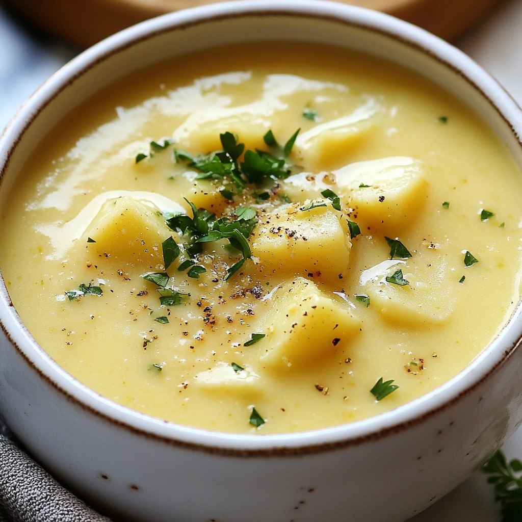 Creamy Soup Garlic Parmesan Potato Bisque Recipe
