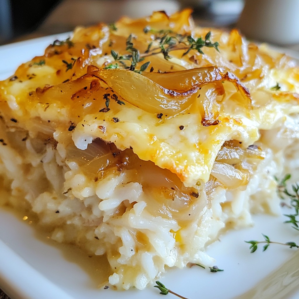 French Onion Chicken Rice Bake Delightful Comfort Meal