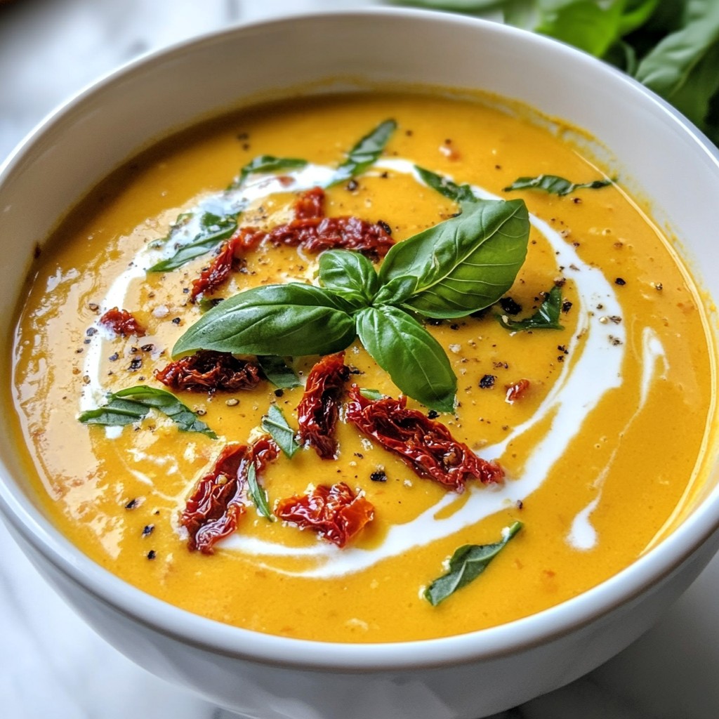 Creamy Soup Sun-Dried Tomato and Basil Velouté Recipe