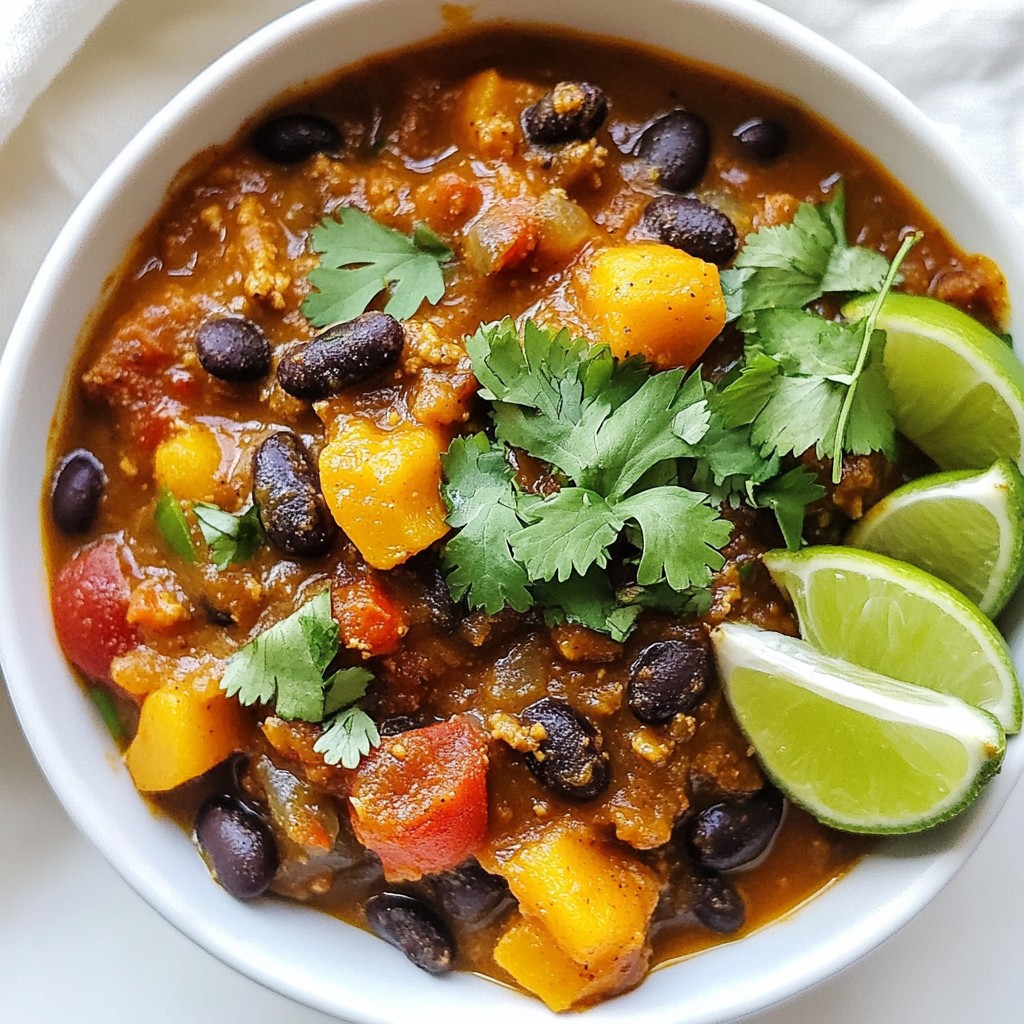 Vegetarian Chili with Pumpkin and Black Beans Delight