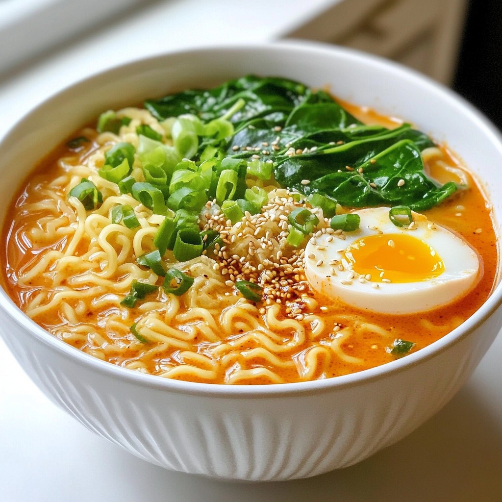 Spicy Creamy Korean Ramen Quick and Easy Recipe