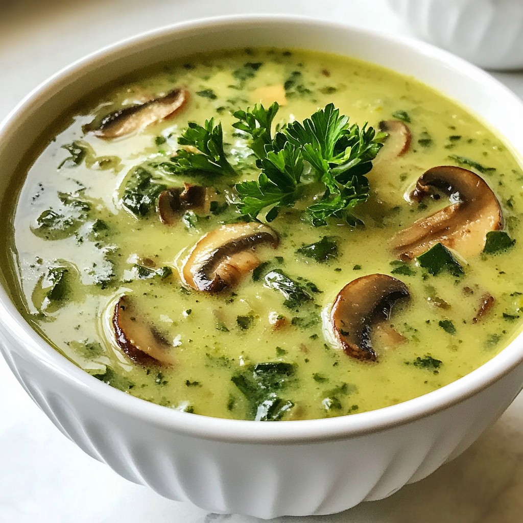 Creamy Mushroom Spinach Soup Rich and Savory Delight