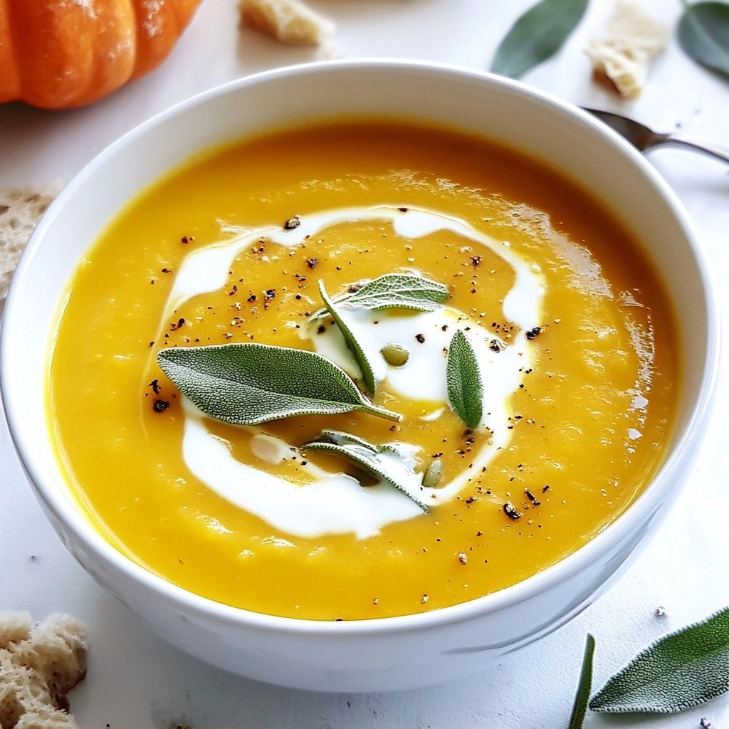 Creamy Soup Roasted Pumpkin and Sage Velouté Recipe